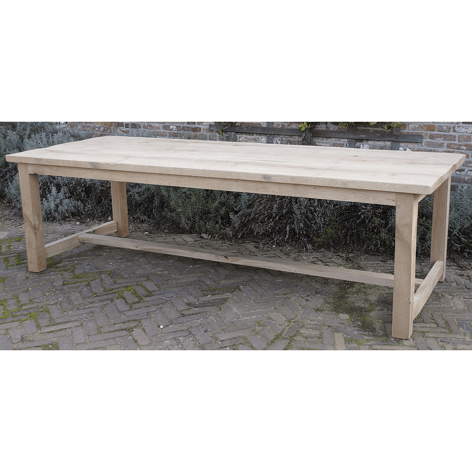 Beschrijvend verdrievoudigen Jane Austen Eiken kloostertafel van rustieke planken - Op maat - G016 - DT69