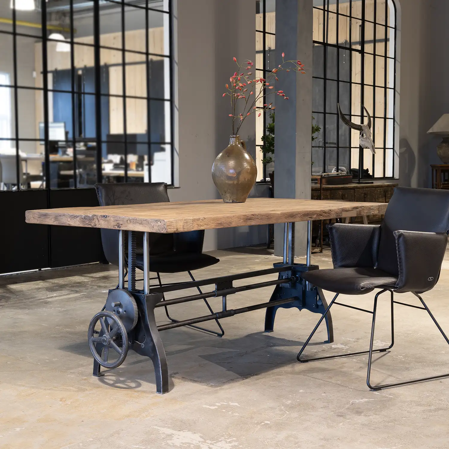 Industrial coffee table height adjustable to dining table - DT42