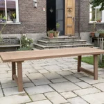 Landelijke kloostertafel voor buiten T22 gemaakt van Fraké hout